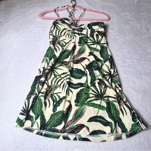 Andie Swim NWT The Waikiki Swim Dress White Green Floral Size Small
